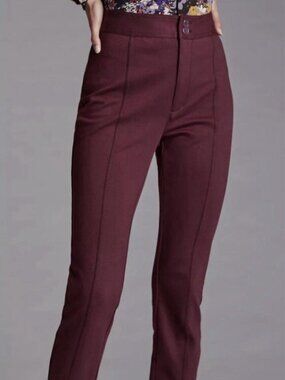 Anthropologie Maeve High Rise Seamed Split Hem Skinny Pants Size 8